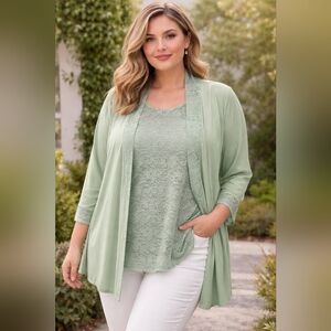 Catherines Sage Green Lace Blouse